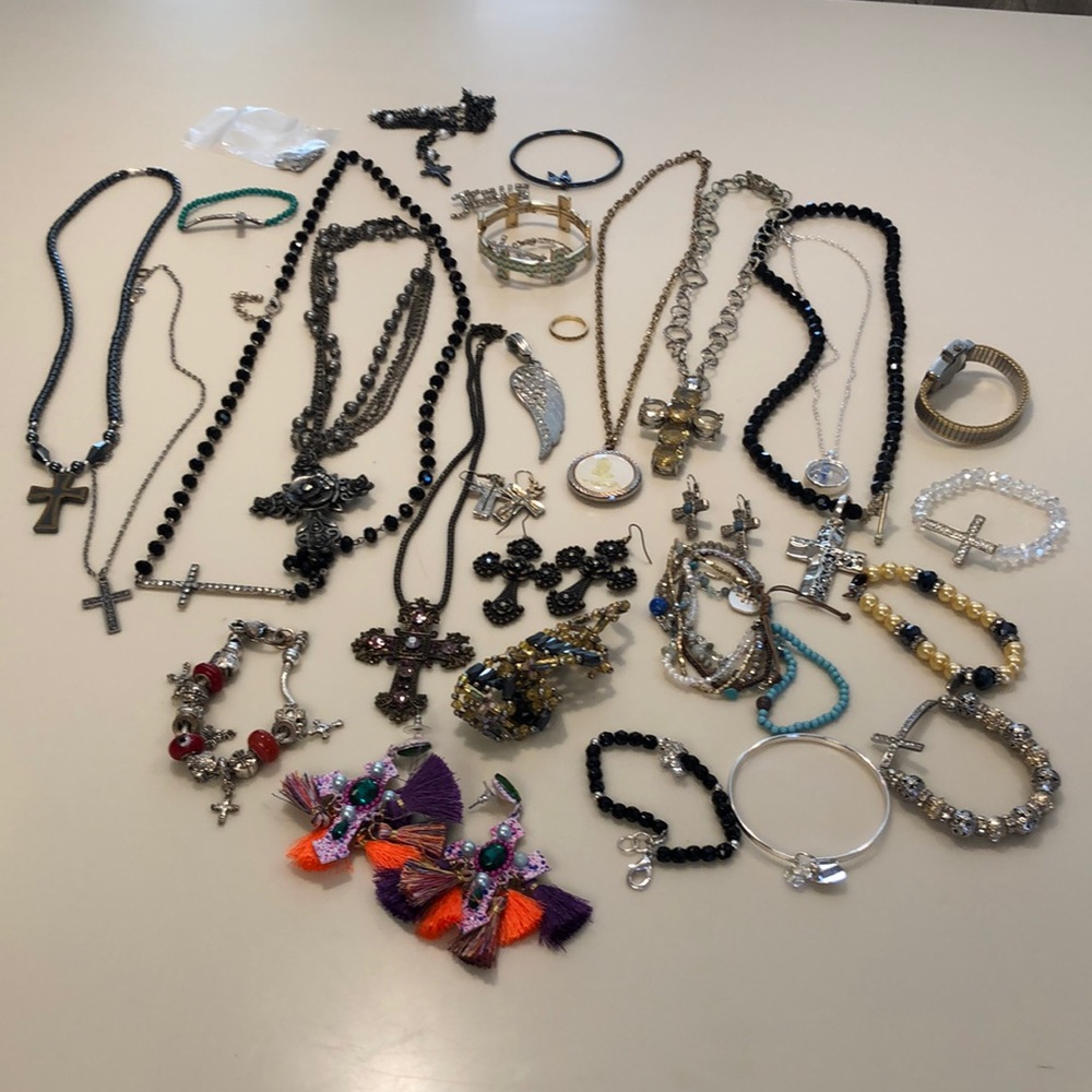 Lot of religion themed jewelry